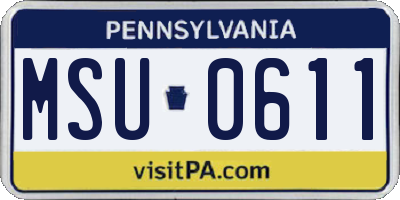 PA license plate MSU0611