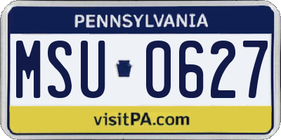 PA license plate MSU0627