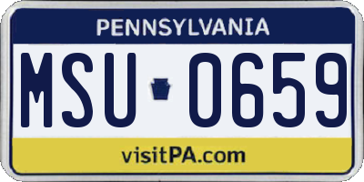 PA license plate MSU0659