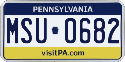 PA license plate MSU0682