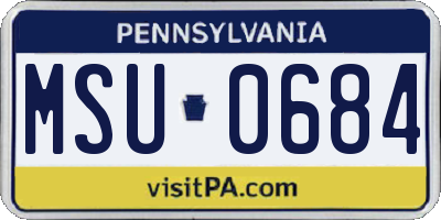 PA license plate MSU0684