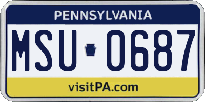 PA license plate MSU0687