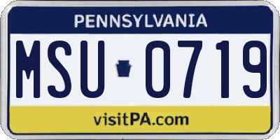 PA license plate MSU0719