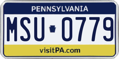 PA license plate MSU0779