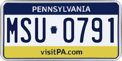 PA license plate MSU0791