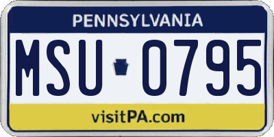 PA license plate MSU0795