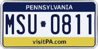 PA license plate MSU0811