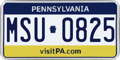 PA license plate MSU0825
