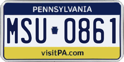 PA license plate MSU0861
