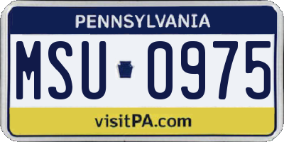PA license plate MSU0975