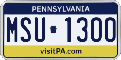 PA license plate MSU1300