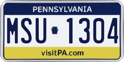 PA license plate MSU1304