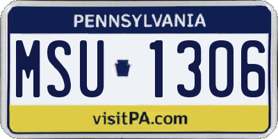 PA license plate MSU1306