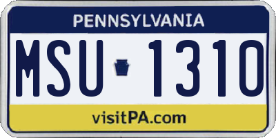 PA license plate MSU1310