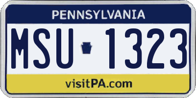 PA license plate MSU1323