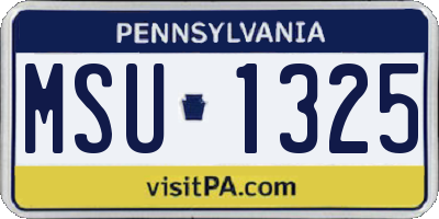 PA license plate MSU1325