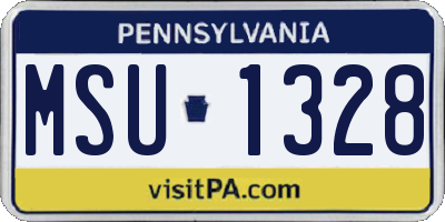PA license plate MSU1328