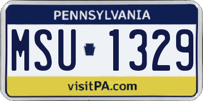PA license plate MSU1329