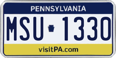 PA license plate MSU1330