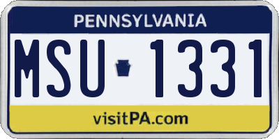PA license plate MSU1331