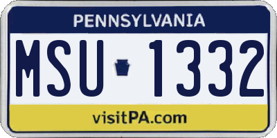 PA license plate MSU1332