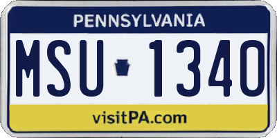 PA license plate MSU1340