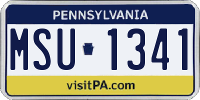 PA license plate MSU1341