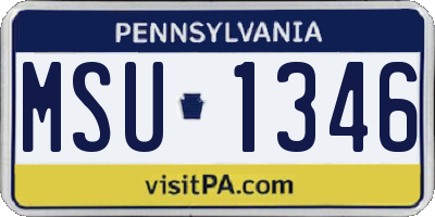 PA license plate MSU1346
