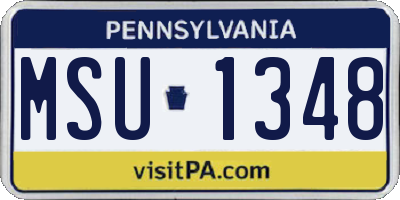 PA license plate MSU1348