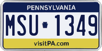 PA license plate MSU1349