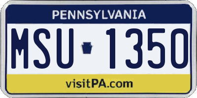 PA license plate MSU1350