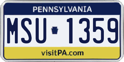 PA license plate MSU1359