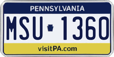 PA license plate MSU1360