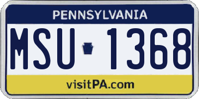 PA license plate MSU1368