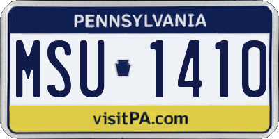 PA license plate MSU1410