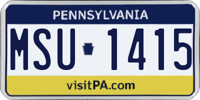 PA license plate MSU1415