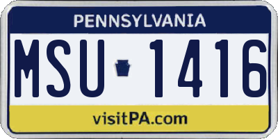 PA license plate MSU1416