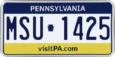 PA license plate MSU1425