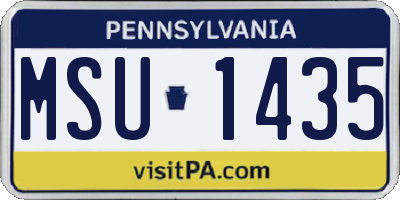 PA license plate MSU1435