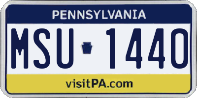 PA license plate MSU1440