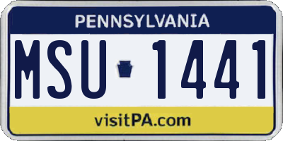 PA license plate MSU1441