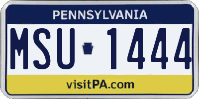 PA license plate MSU1444