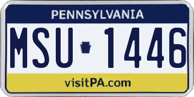 PA license plate MSU1446