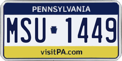 PA license plate MSU1449