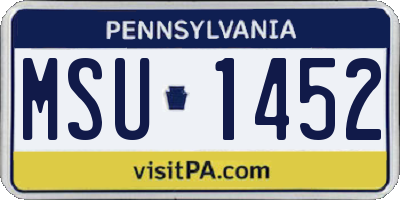 PA license plate MSU1452