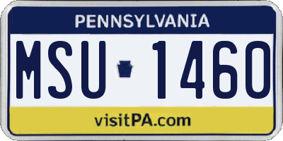PA license plate MSU1460
