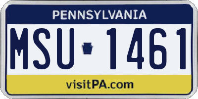 PA license plate MSU1461