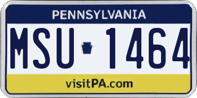 PA license plate MSU1464