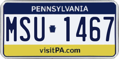 PA license plate MSU1467