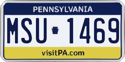 PA license plate MSU1469